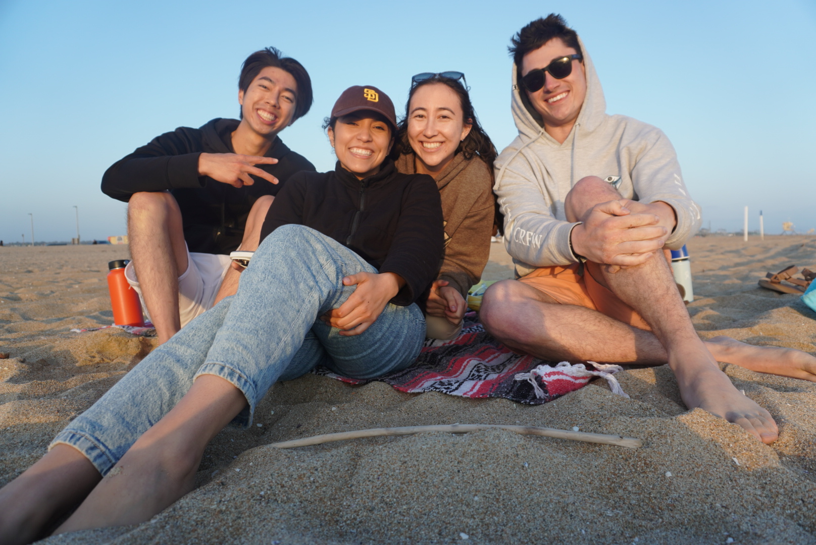 Students at the beach