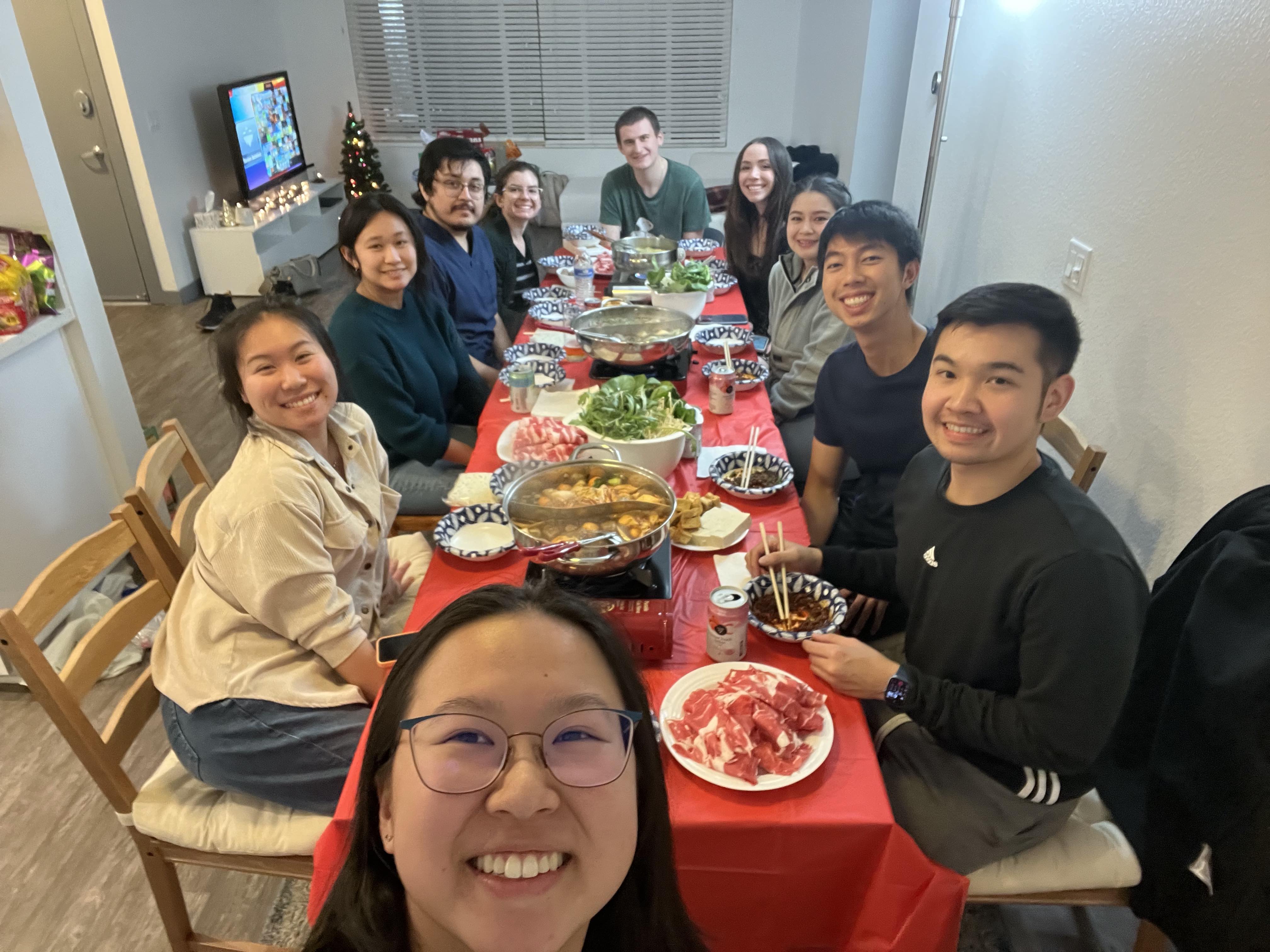 SCCO students having a holiday meal together