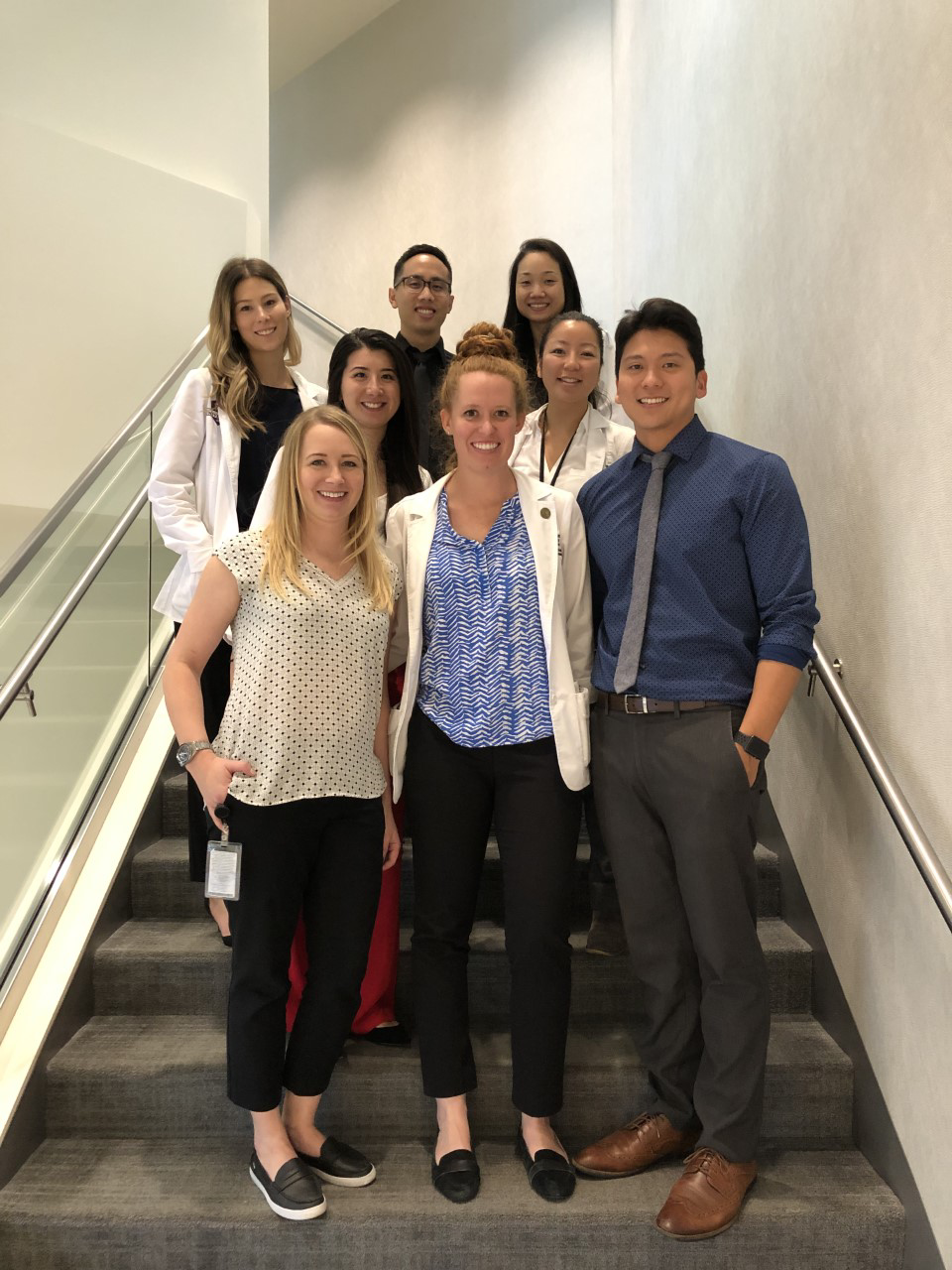 Annabelle posing with classmates inside Ketchum Health University Eye Center