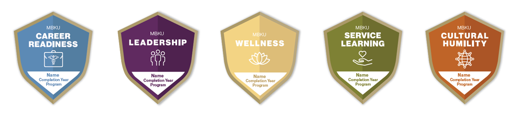 Examples of digital course completion badges