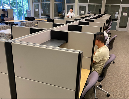 Photo of the MBKU Library cubicles