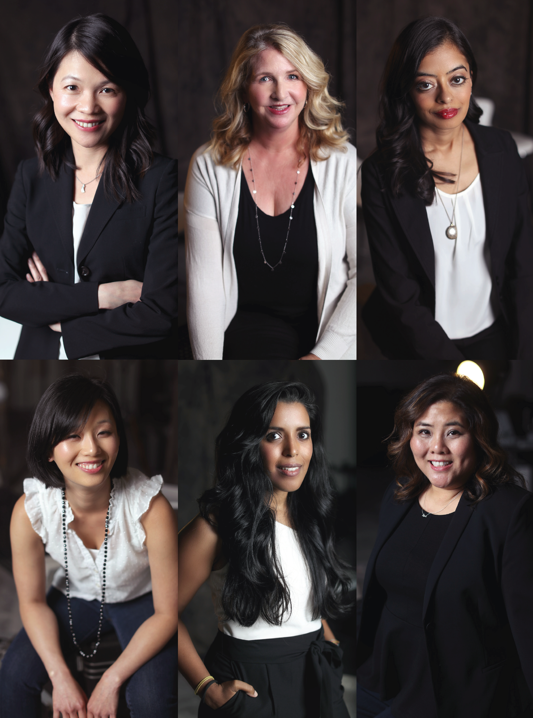 Above left: Dr. Angela Chen, Dr. Catherine Heyman, Dr. Reena Patel  Left: Dr. Silvia Han, Dr. Dashaini Retnasothie, Dr. Kristine Huang 