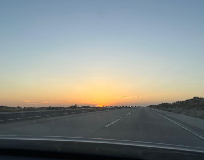 Photo of sunset on a highway