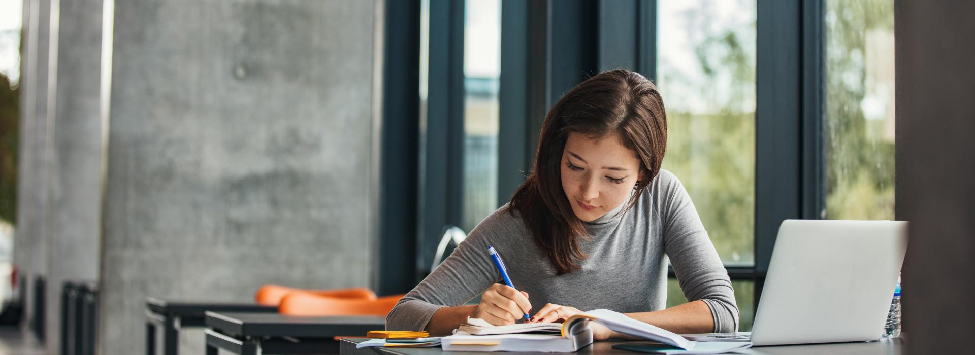 Student studying