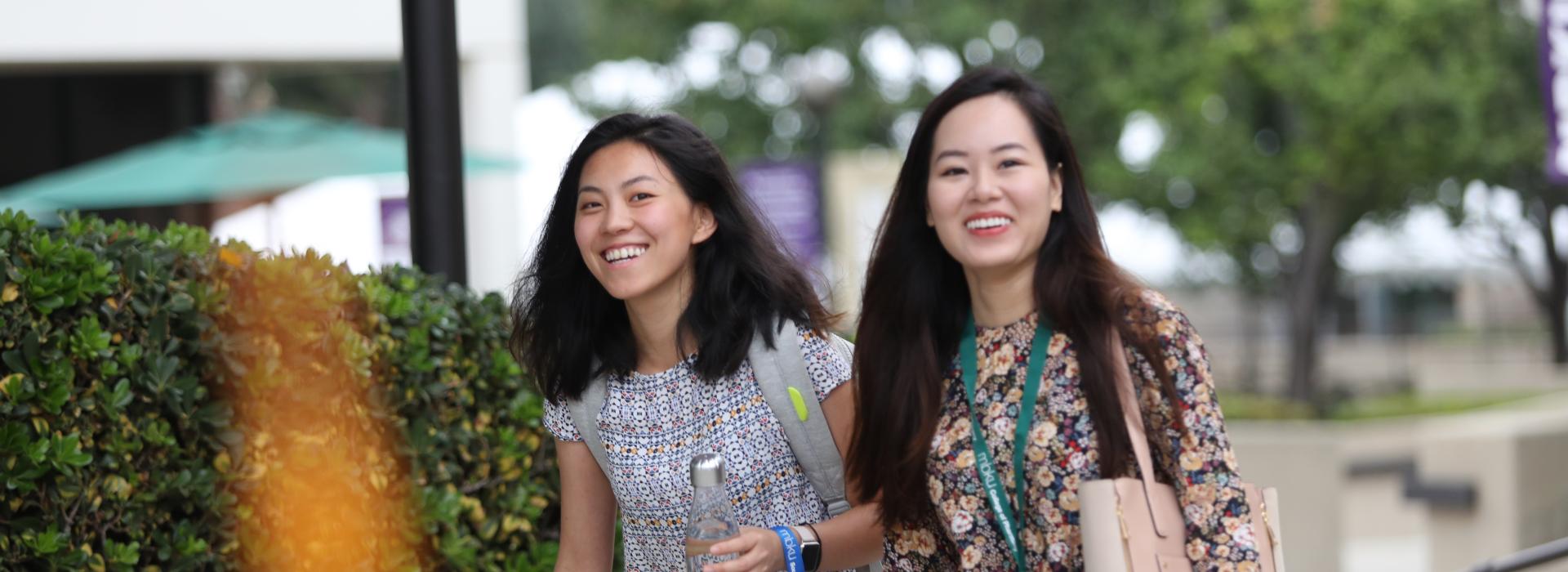 Students walking on campus