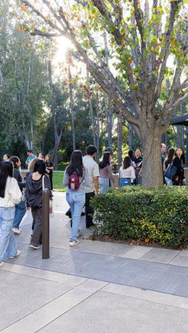 Students walking